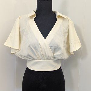 Cream/White Cropped Blouse